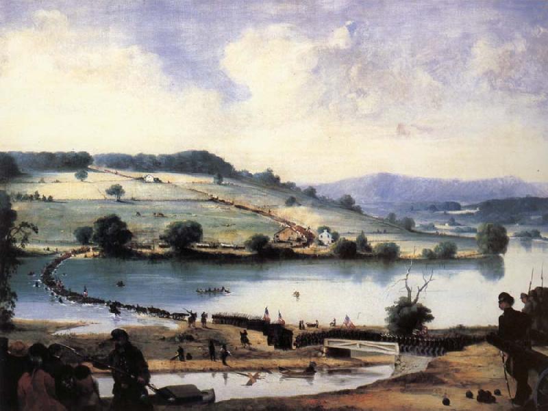 Blythe David Gilmour General Abner Doubleday Watching His Troops Cross the Potomac oil painting image